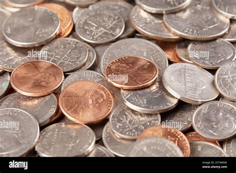Background Of The 4 Most Common American Coins Pennies Dimes Nickels