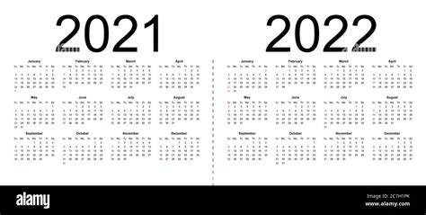 Calendar 2021 2022 Week Starts From Sunday Business Template