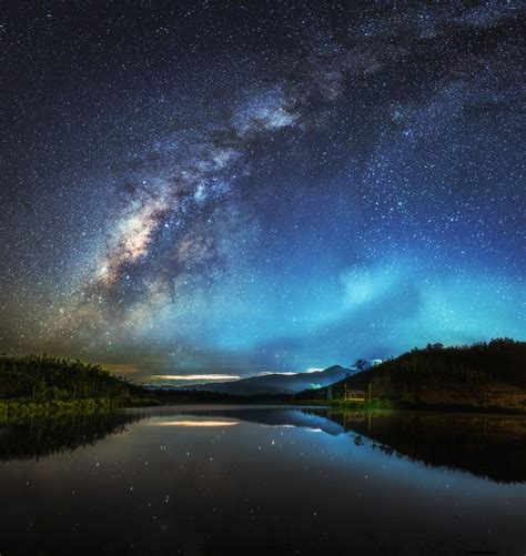 Milky Way Over Lake By Geet Theerawat On 500px Beautiful Night Sky