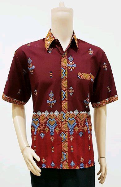 Jual Kemeja Atasan Baju Hem Pria Batik Seragam Kantor Batik Maroon Di Lapak Arumi Batik