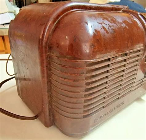Rare 1939 Model H520 Ge Turbine Beetle Radio Vintage Art Deco Marbled