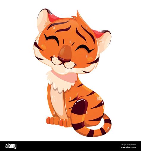 Personnage De Dessin Animé Tiger Cubjoli Petit Tigreillustration