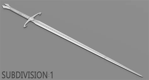 Two Handed Sword 3d Model 99 Max Fbx Obj Unknown Free3d