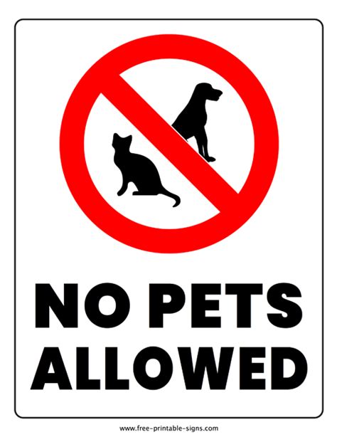 No Pets Allowed Sign Printable Printable World Holiday