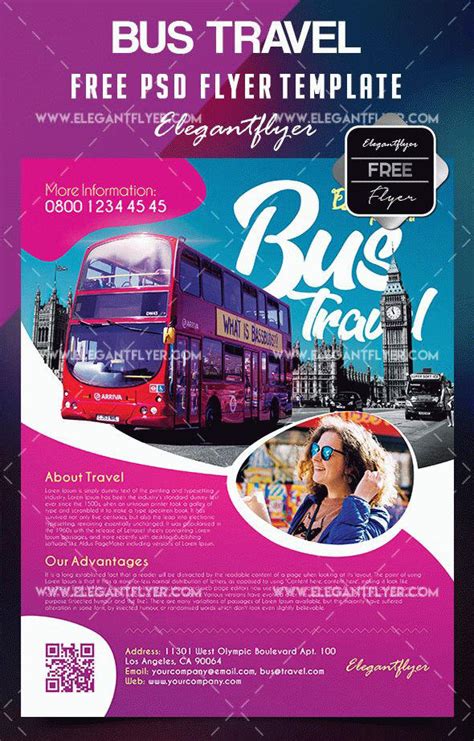 Free Bus Travel Flyer Template By Dotsik On Deviantart