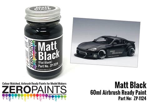 Matt Black Paint Flat Black 60ml Zp 1124 Zero Paints
