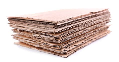 Stack Of Cardboard For Recycling Isolated On White Stock Photo By