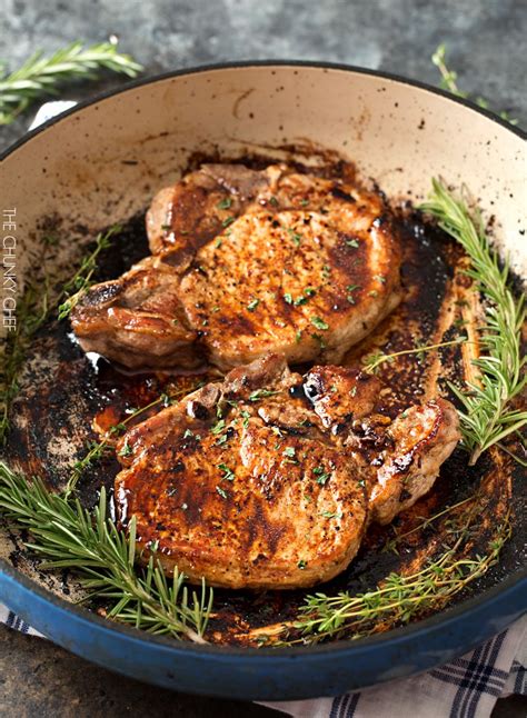When hot, add chops to skillet and cook 1 minute each side, until browned and crisp, working in batches as to not overcrowd the pan. Maple Balsamic Glazed Pork Chops - The Chunky Chef