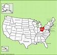 Ohio location on the U.S. Map