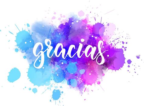 Gracias Lettering On Watercolor Background Stock Vector Illustration
