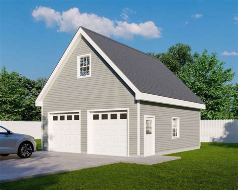 24' x 28' Two Car Garage, Detached Garage, 672 Sq Ft, 9 ft Walls, Attic