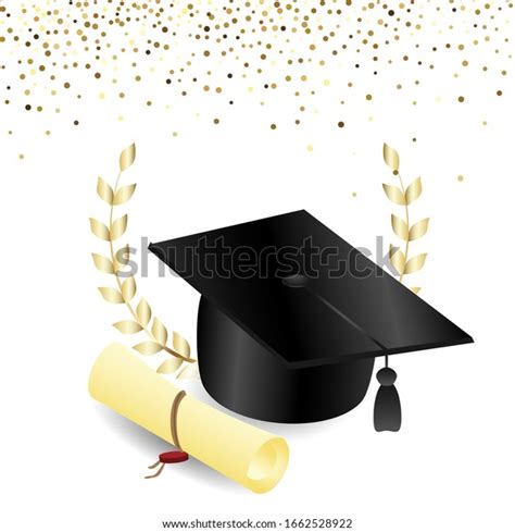 Congratulations On Graduation Realistic Graduation Hat Stock Vector