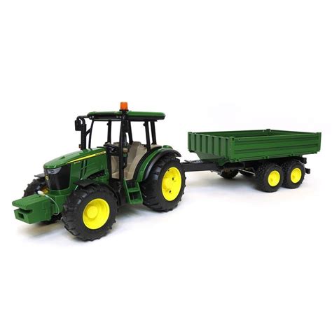 Bruder John Deere 5115m Toy Tractor With Tipping Trailer