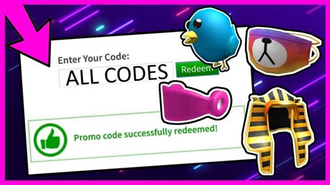 All Roblox Promocodes 2014 2021 Youtube