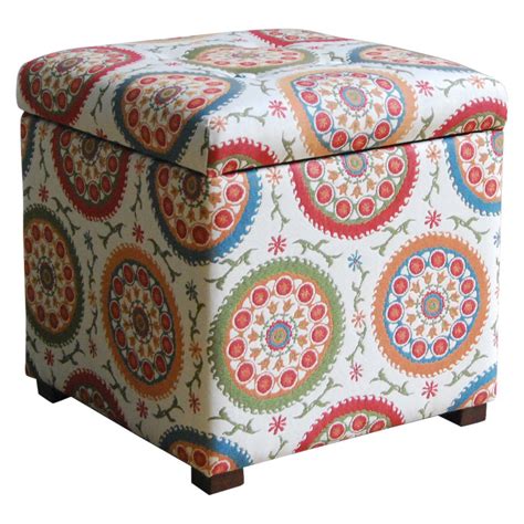 Get the best deals on fabric ottomans. Storage Ottoman Medallion Print - HomePop | Square storage ...