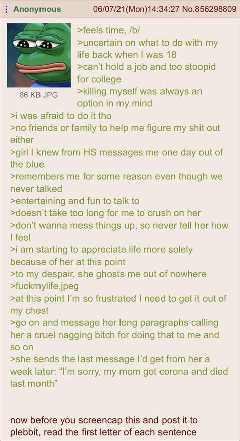 Anon Shares His Feelings R Greentext Greentext Stories Know Your Meme