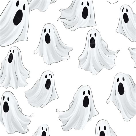 halloween seamless pattern with ghost cartoon style vector illustration ghost halloween