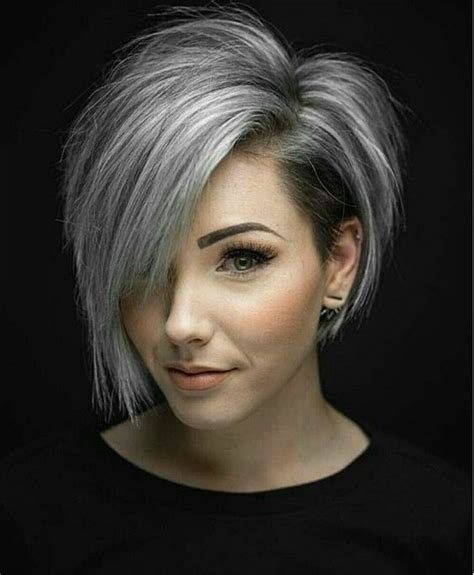 Thick hairs have both merits and demerits, and some men will find it tough to style this type of locks. 48 Short Haircuts Ideas for Women You Can Try 2019 | Short hair styles, Short grey hair, Thick ...