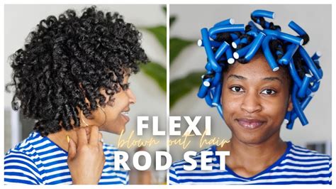 Flexi Rod Set On Dry Blown Out Natural Hair Youtube