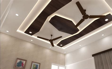 False Ceiling Designs For Hall With Two Fans