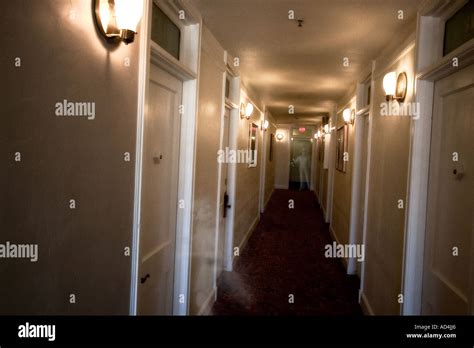 Ghost In Hotel Hallway Stock Photo Alamy