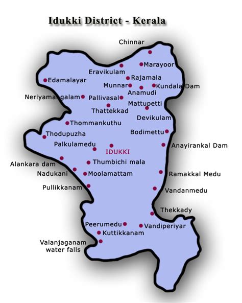 Kerala district map.png 268 × 422; Idukki District of Kerala- Idukki District Information ...