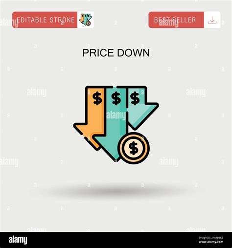 Price Down Simple Vector Icon Stock Vector Image And Art Alamy