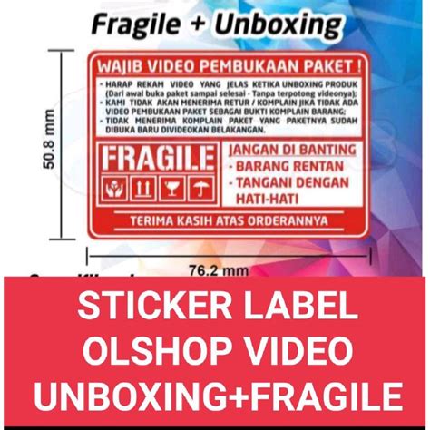 Jual Sticker Unboxingfragile Indonesiashopee Indonesia