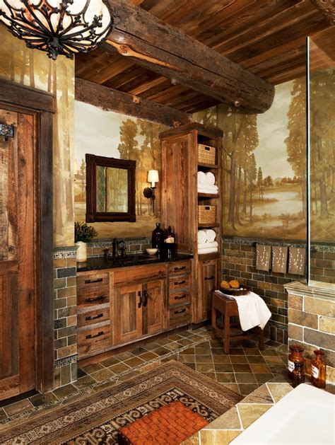 Wood Vanity Top Powder Room Transitional With Rustic