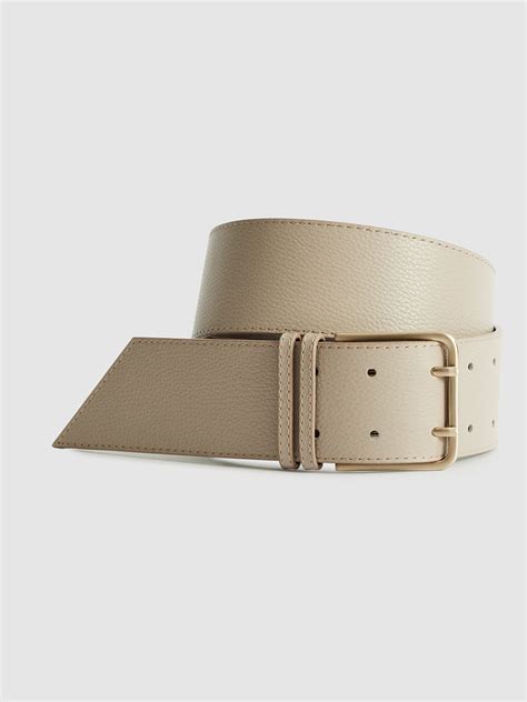 Reiss Appleton Leather Double Prong Belt Reiss Australia