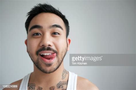 Portrait Of Man Licking His Lips Photo Getty Images