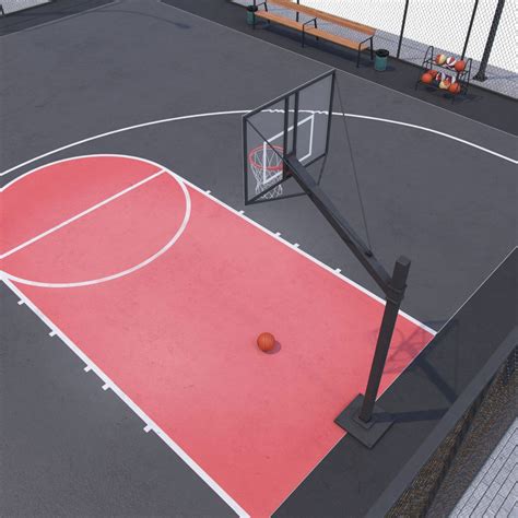 Basketball Court 3d Model Basketball Court 3d Models 3ds Hd Png