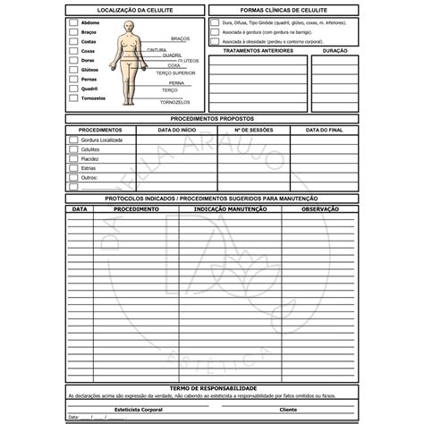 Ficha De Anamnese Corporal Anamnese Ficha Anamnese Massoterapia