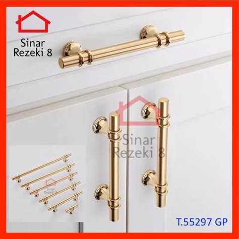 Jual Handle Tarikan Gold Laci Minimalis Knob Pintu Lemari Emas Dapur Klasik Gp Shopee