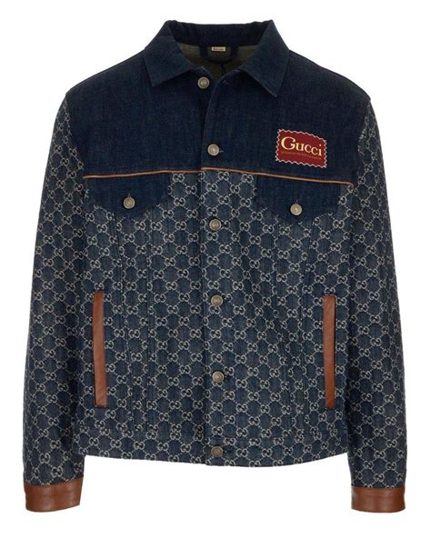 Gucci Gg Monogram Denim Jacket In Blue For Men Lyst