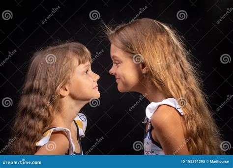 Two Girls Look At Each Other Haughty Eyes A Scene From The Film