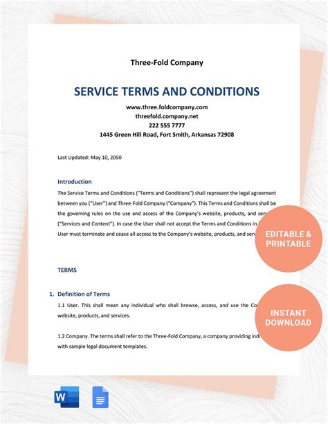 Purchasing Terms And Conditions Template