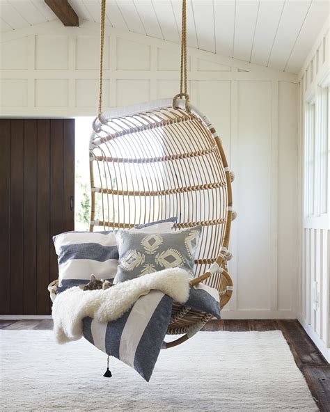 Hammocks or hanging egg chairs are a proven fun and fascinating seating option rather than a couch, chair, a swing or other types of seats. Double Hanging Rattan Chair - Chairs | Serena and Lily