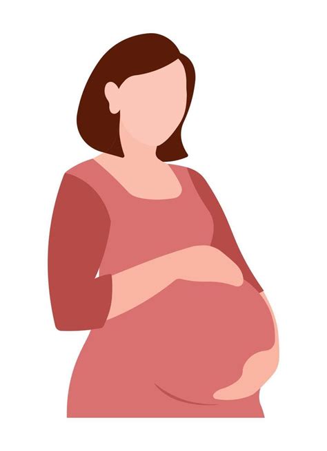 Mujer Embarazada Plana Ilustración Vectorial Animada En Color Pastel