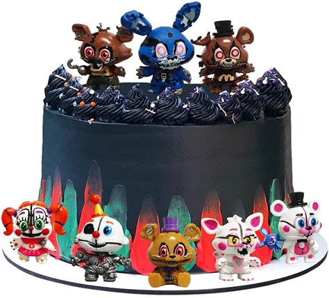 8pcs Five Nights At Freddy Cake Topper Figures Toy Five Nights At Freddy Birthday Party