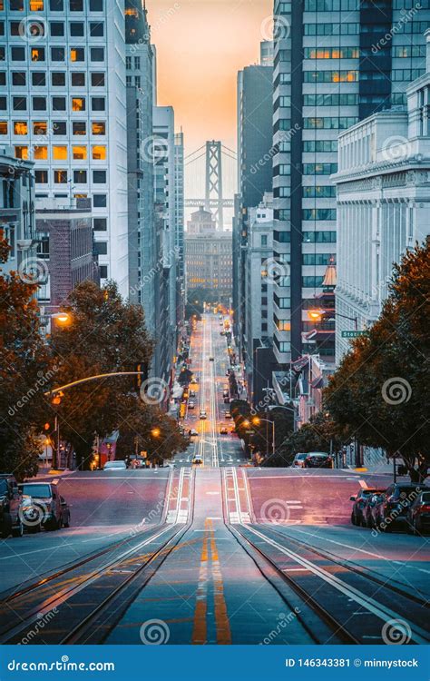 Downtown San Francisco With California Street At Sunrise San Francisco