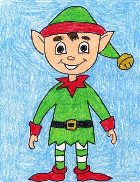 Easy How To Draw An Elf Tutorial Video And Elf Coloring Page