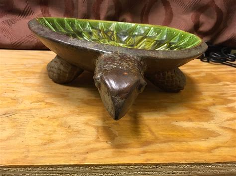 Antique Large Ceramic Glazed Turtle Etsy