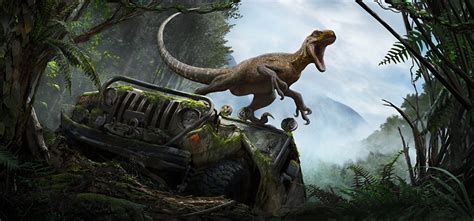Fonds Decran Jurassic World Dinosaure Jeep Velociraptor Rictus Cinéma Télécharger Photo