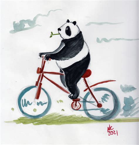 Artstation Panda Riding A Bike