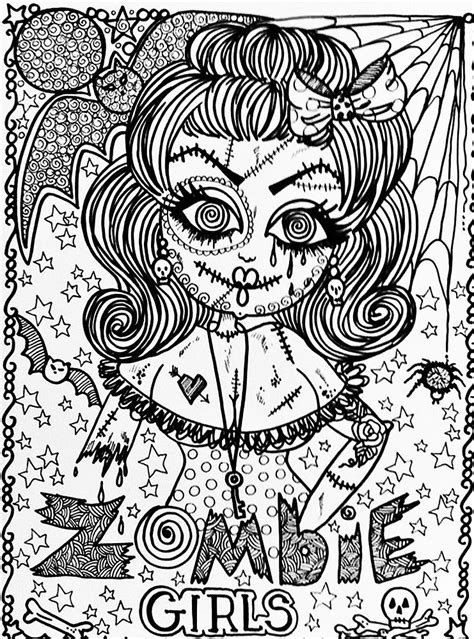 Adult Coloring Pages Zombie Mandala And Book For Kids