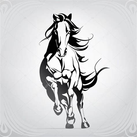 Vector Silhouette Running Horse — Stock Vector © Nutriaaa 176067200