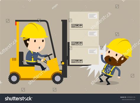 Collision During Forklift Operation Vector Illustration Safety And