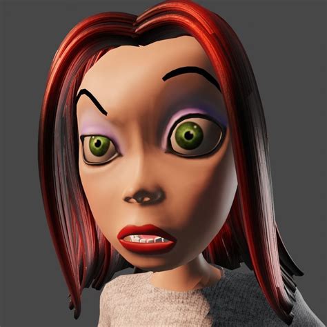 Cartoon Girl 3d Model Animated Rigged Cgtrader