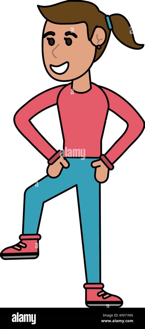 Woman Doing Aerobics Cartoon Stock Vector Image And Art Alamy